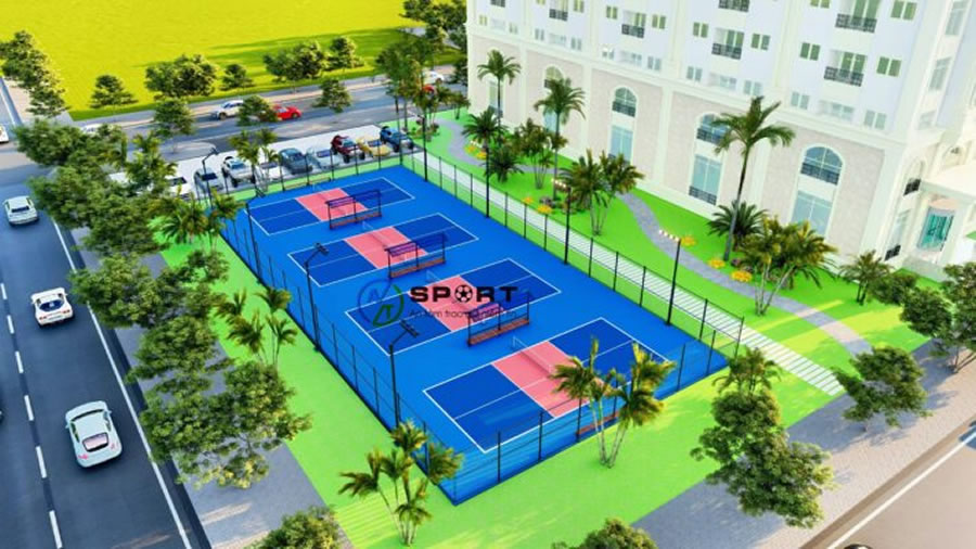 Thi công sơn sân pickleball tại Vinh Nghệ An	